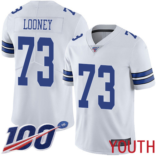 Youth Dallas Cowboys Limited White Joe Looney Road #73 100th Season Vapor Untouchable NFL Jersey->youth nfl jersey->Youth Jersey